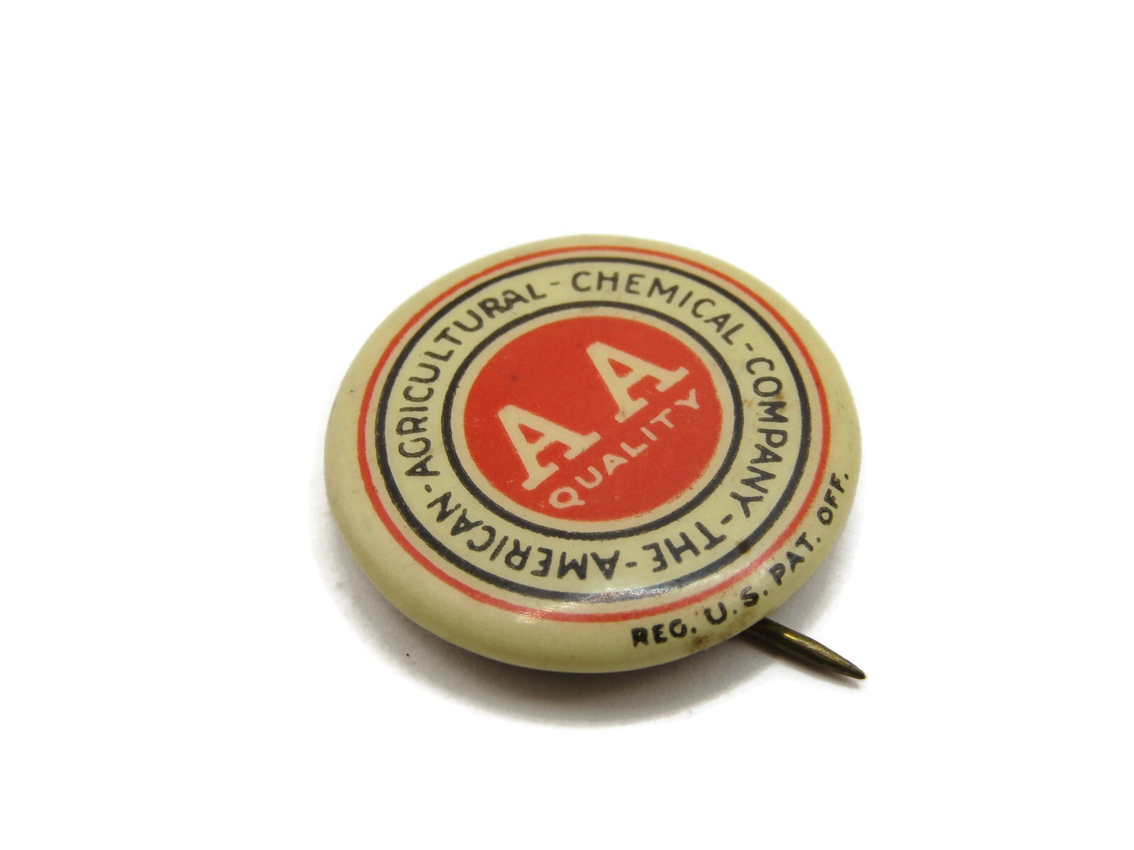 Antique AA Quality Pinback Button American Agricultural Chemical Co. Fertilizer