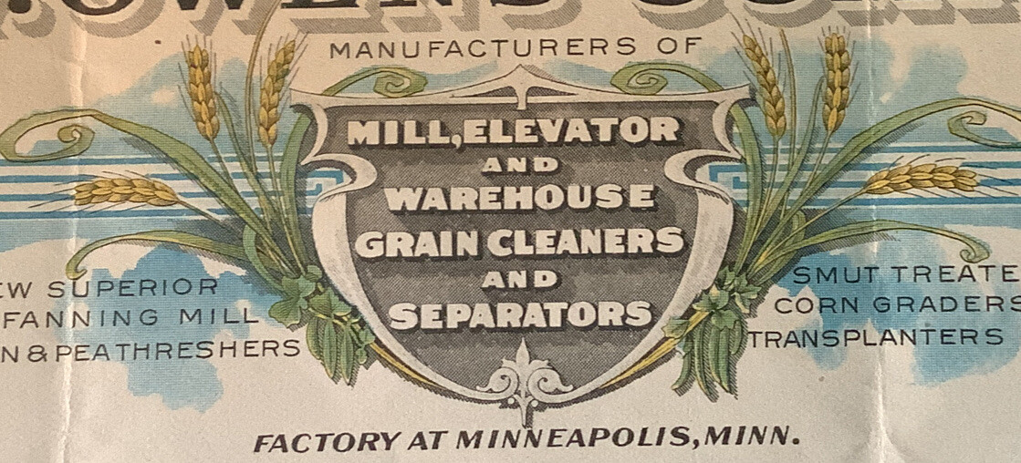 Letterhead Minneapolis MN 1919 J. L. Owens Co. Farm Farmer Mills Grain Feed