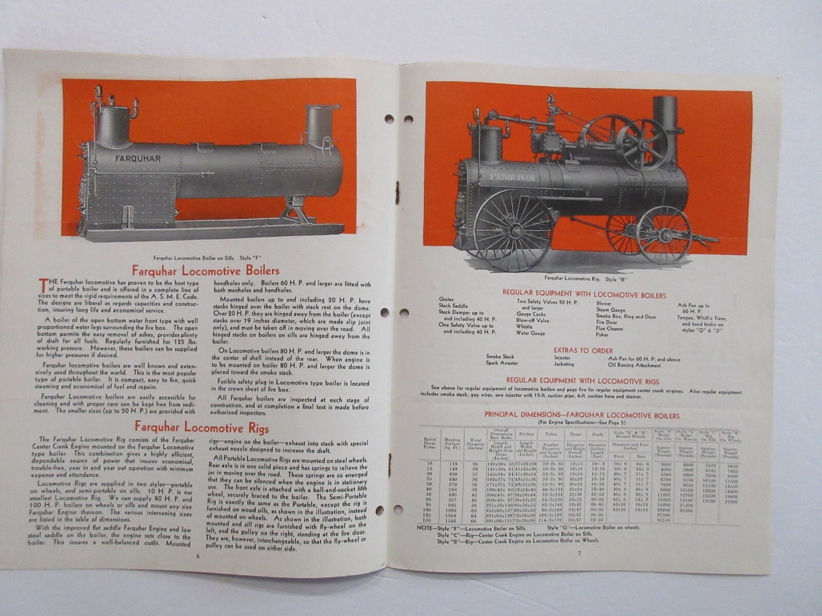 RARE Farquhar Steam Power Engine Brochure 1900&rsquo;s 12 Pages