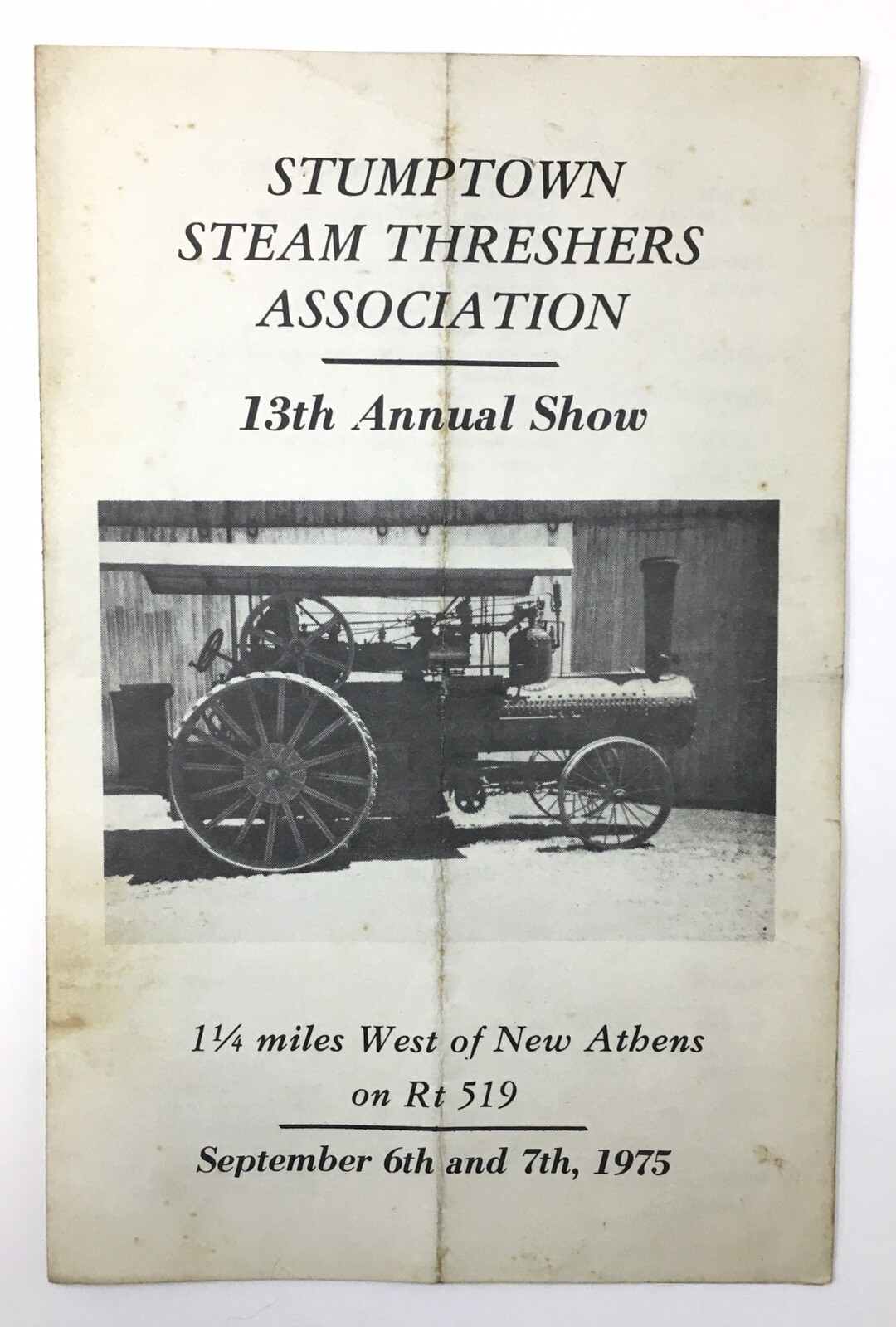 Stumptown Steam Threshers Association Annual Show Program 1975 Ohio Tractors