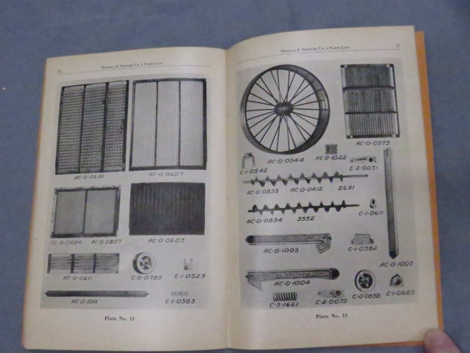 Vintage Nichols & Shepard Model A & B Combine Parts Catalog Manual brochure