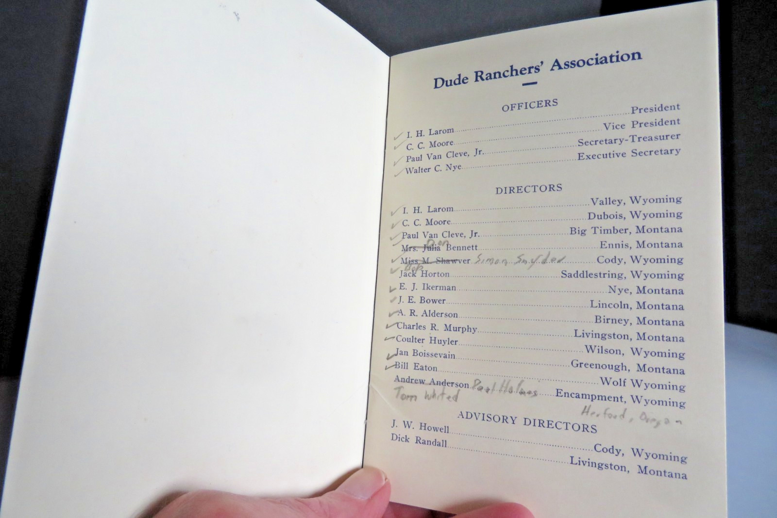 1939 VINTAGE The Dude Rancher® October Annual Convention Program Casper, Wyoming