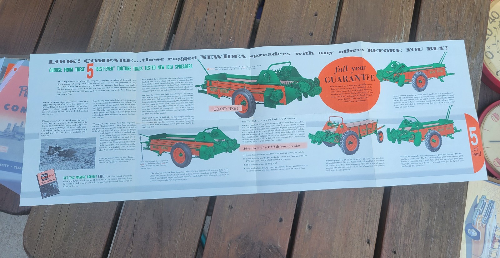 1956 New Idea Spreaders Brochure Advertising Farm Tractor Agriculture