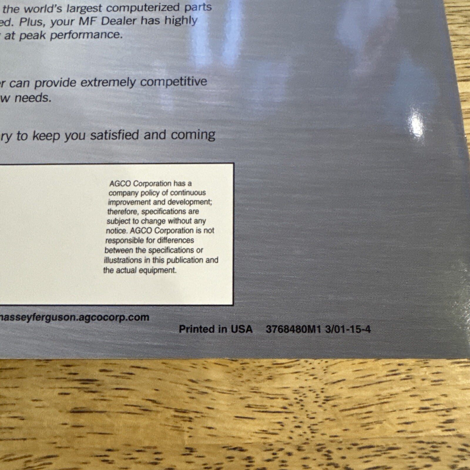 2001 MASSEY FERGUSON 4200 Series 55-99 PTO HP Tractors Sales Brochure