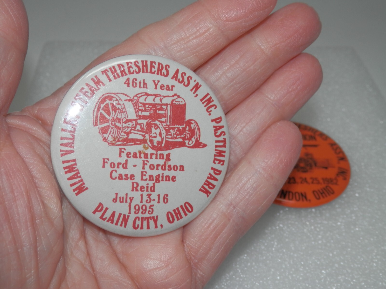 Vintage Lot Miami Valley Steam Threshers Association Buttons – London Ohio Pin