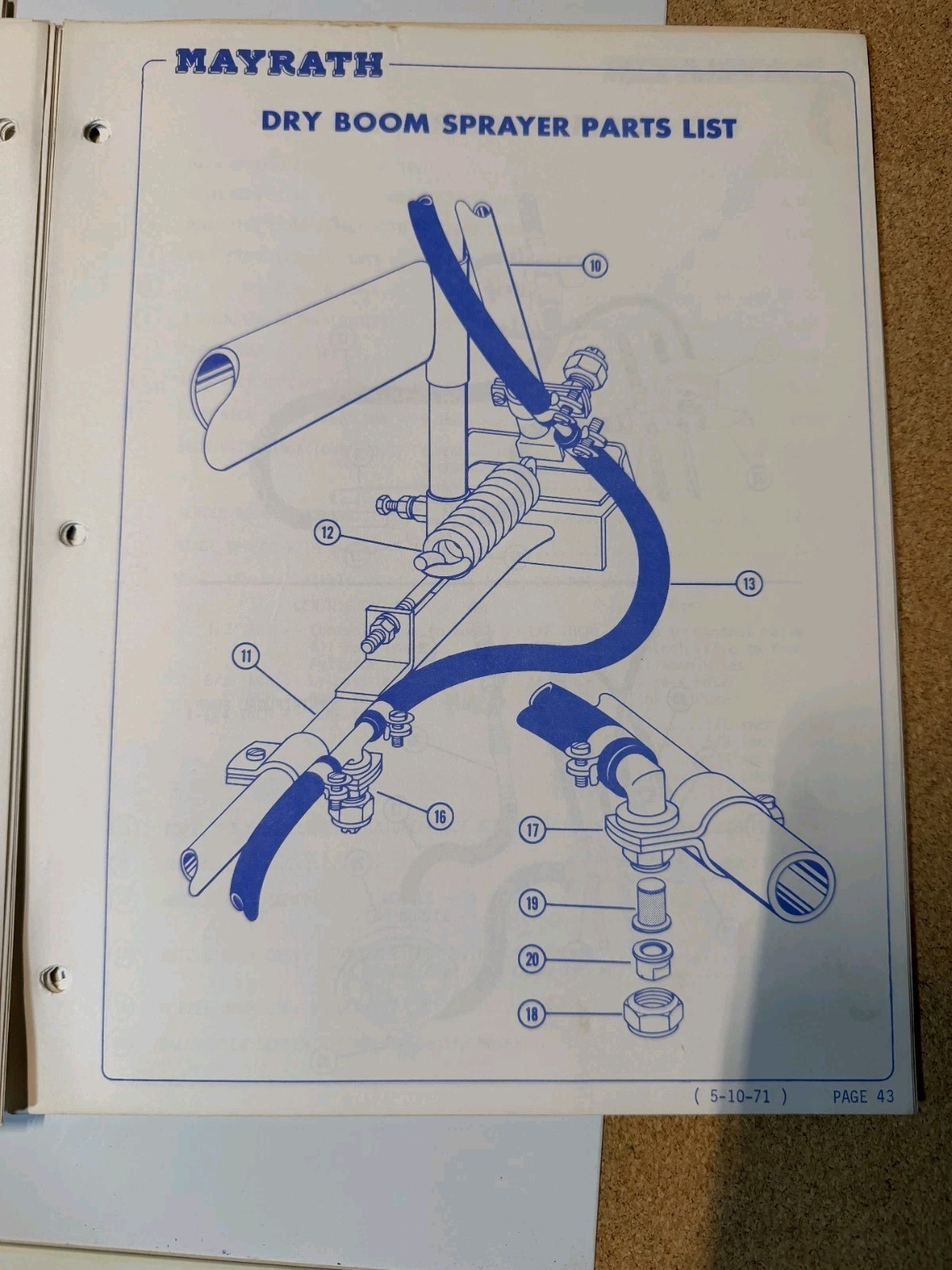 1971 Mayrath Industries Inc Replacement Parts List Folder DEALER SALES CATALOG