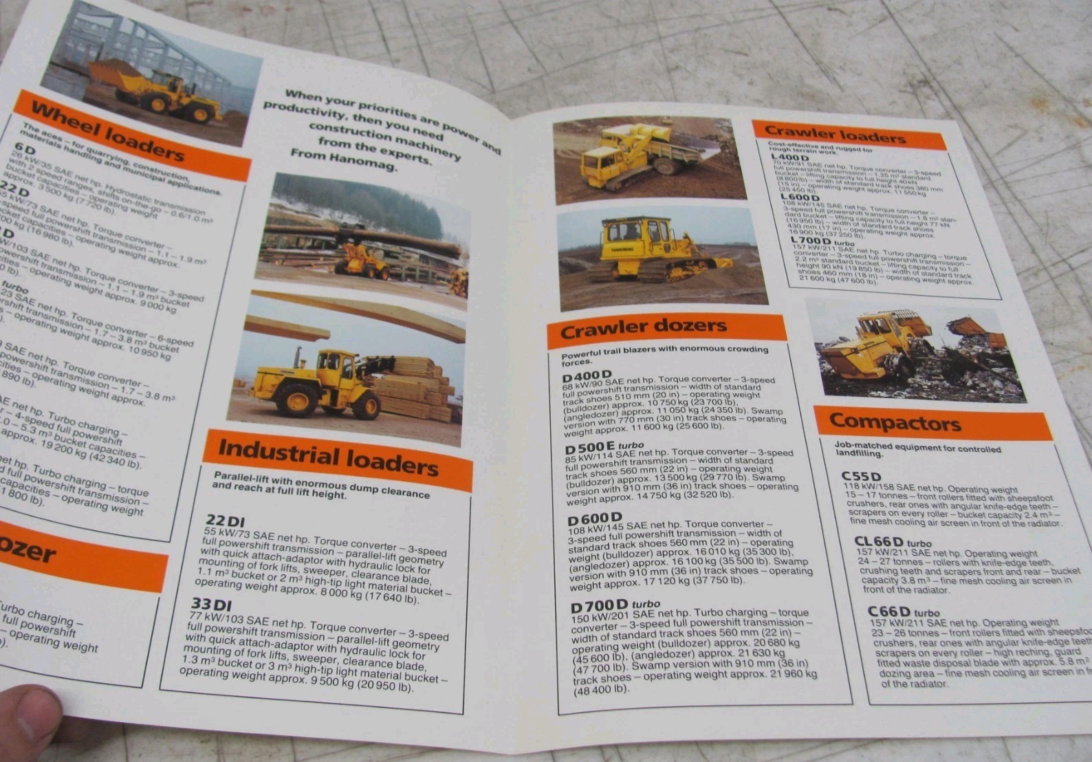 1985 Hanomag Lineup Sales Brochure A1100664M2