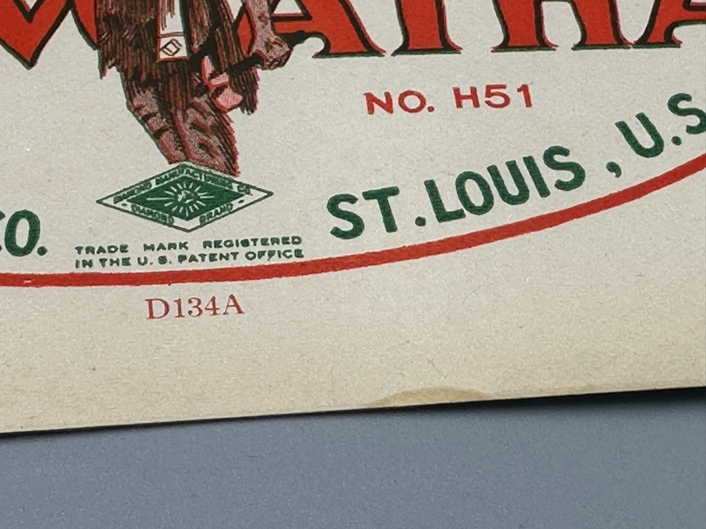 HIAWATHA FISHING LINE Diamond Co St Louis ADVERTISING Card Not a Blotter Vintage