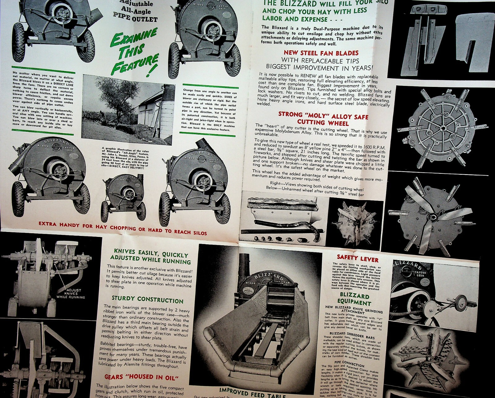 Blizzard Ensilage Cutter & Hay Chopper 1920s Brochure Canton Ohio Farming