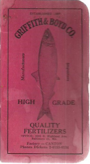 1962 GRIFFITH & BOYD FERTILIZERS (Canton MD) vintage advertising booklet