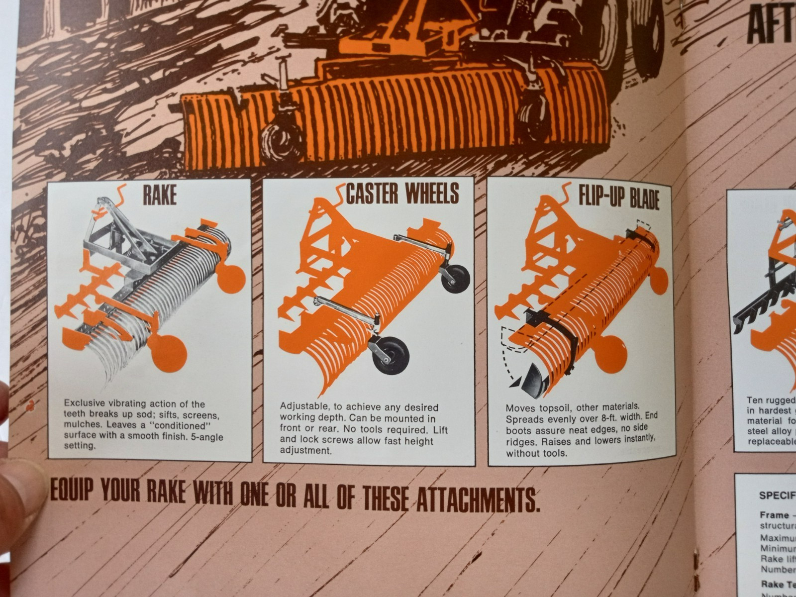 YORK RAKES Sales Brochure Models PRO RE RS TA1 TA2 RW Catalog 1970&rsquo;s