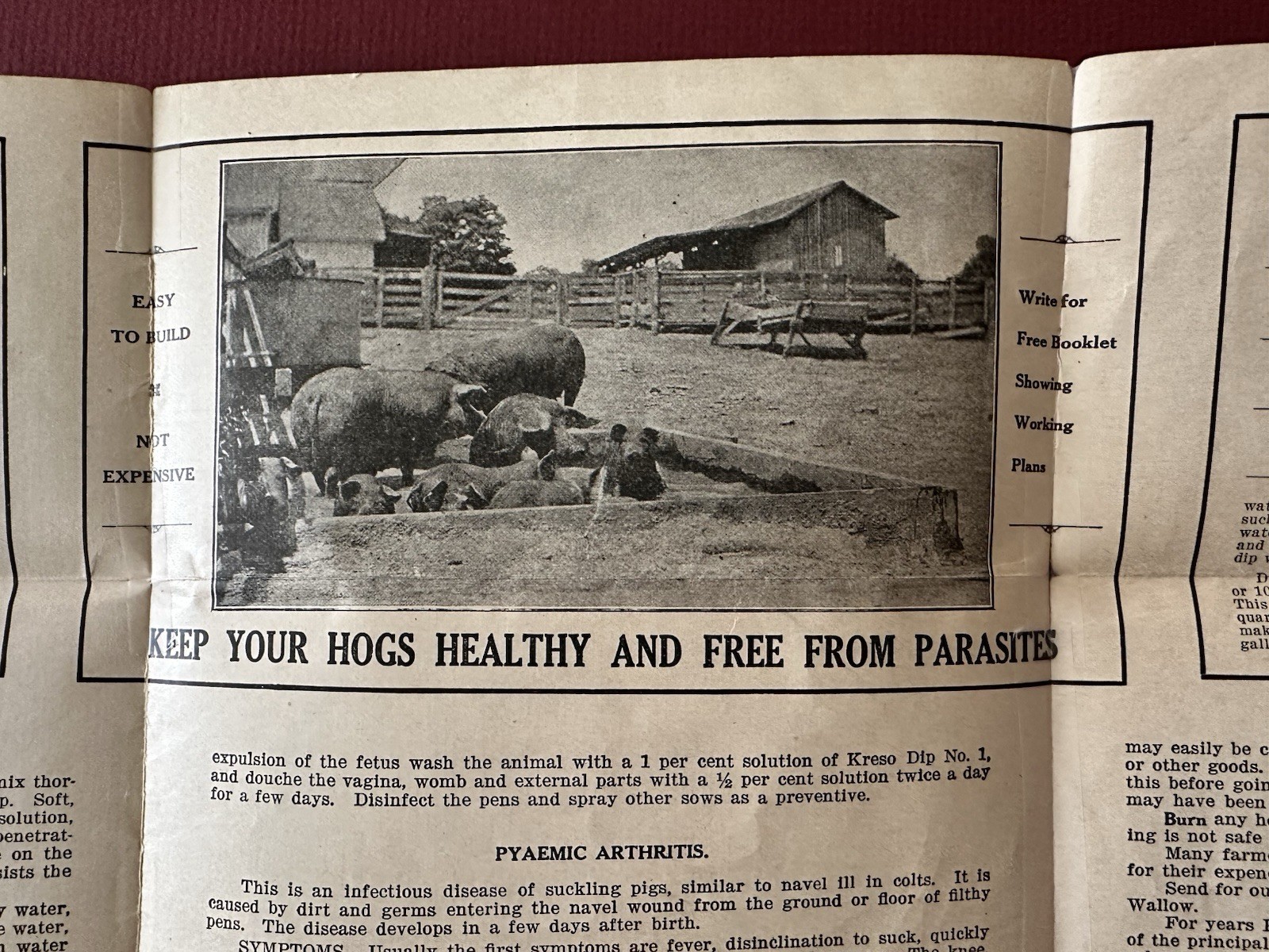 Vintage 1918 Kreso Dip No. 1 Brochure, Farm Sanitation, Etc., Parke, Davis & Co.
