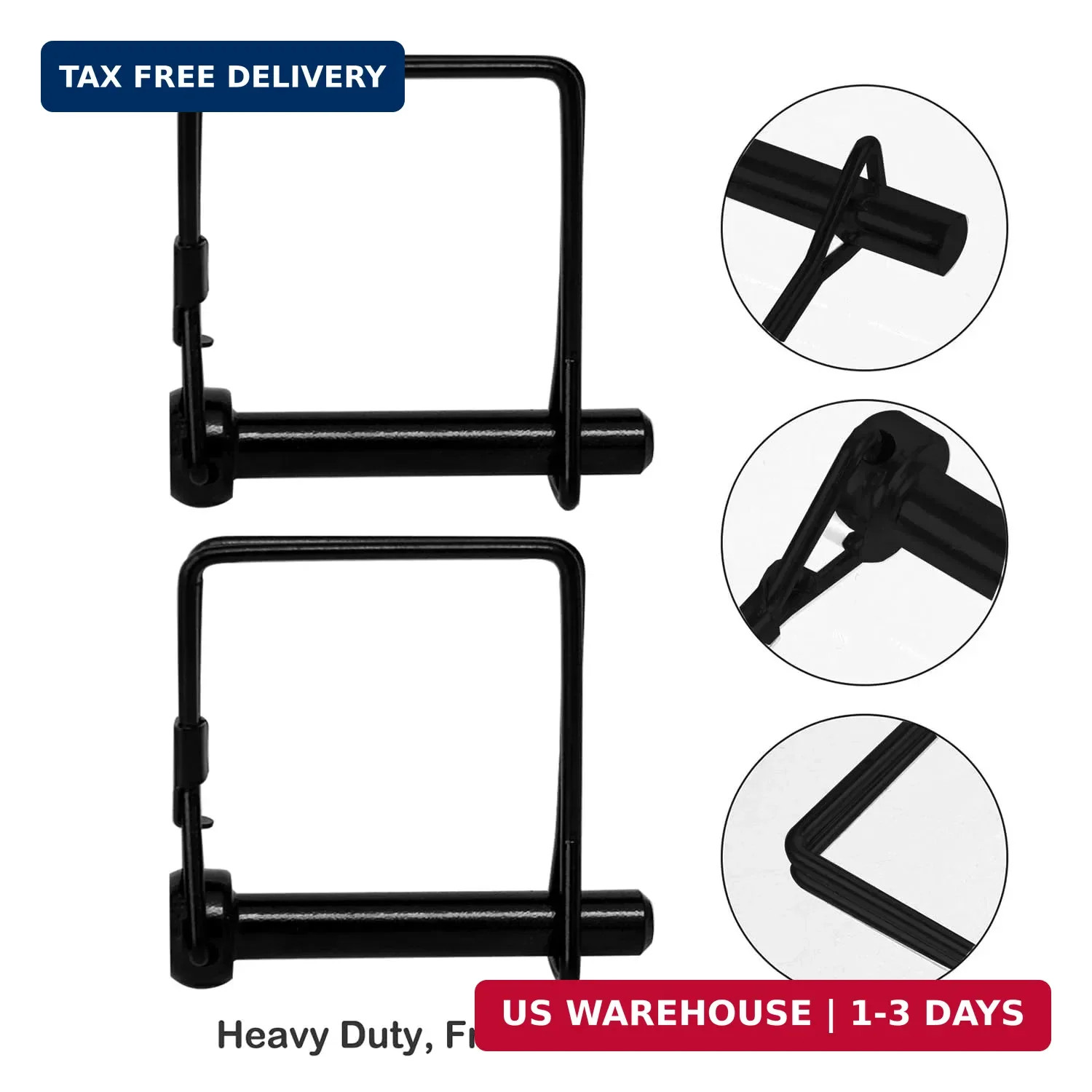 4 Pack 5/16×1-3/4Trailer Hitch Pin Black Heavy Duty Towing Coupler Pin Quick Rel