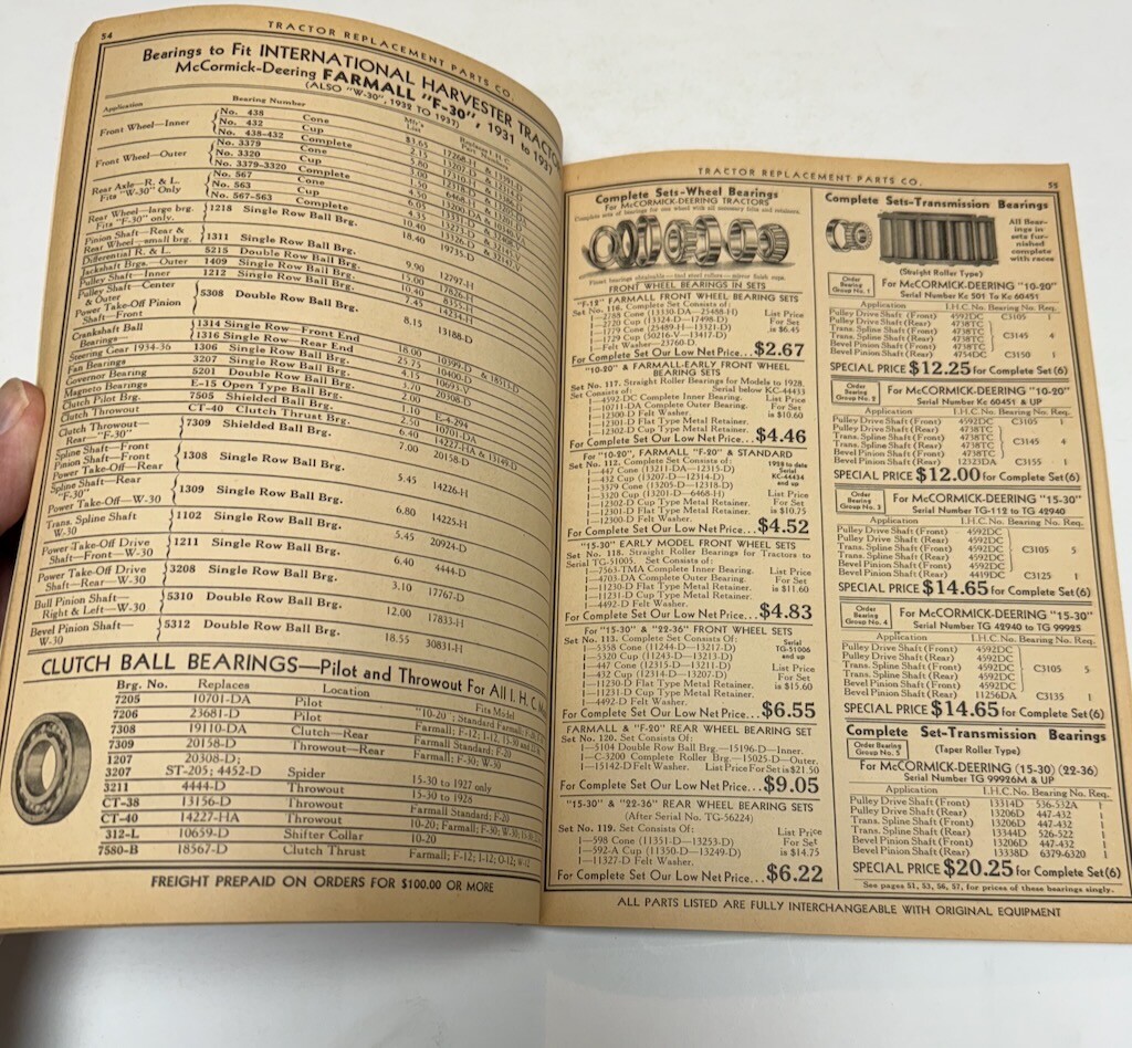 1940 Replacement Parts Catalog John Deere Allis Chalmers MM Case Avery 116 Pages