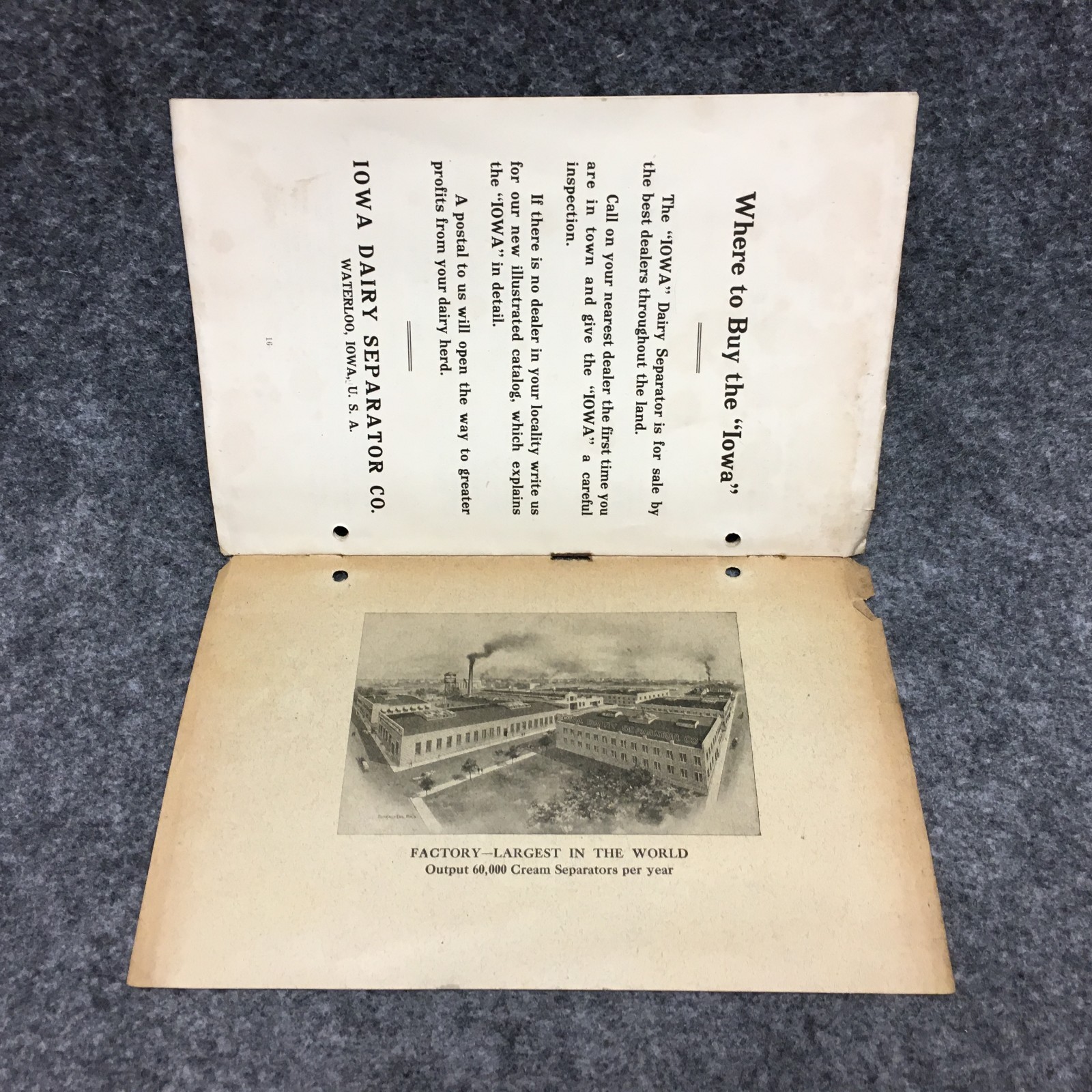 1910s Iowa Dairy Separator Co. De Laval Law Suit Expert Testimony Ad Brochure