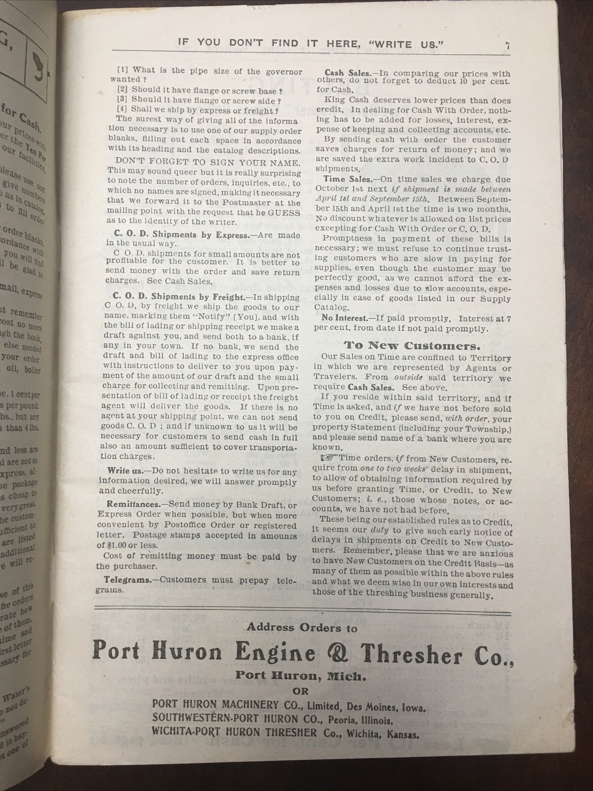 Port Huron Engine & Thresher Co. Catalog No 14 Season 1907 Port Huron Supplies
