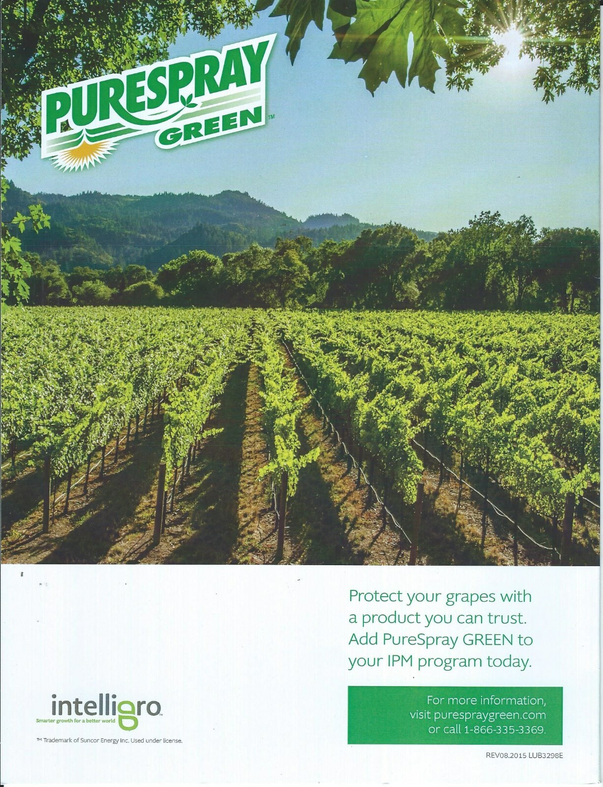 Farm Pest Control Brochure – Intelligro Purespray Green for Grapes 2015 (F7179)