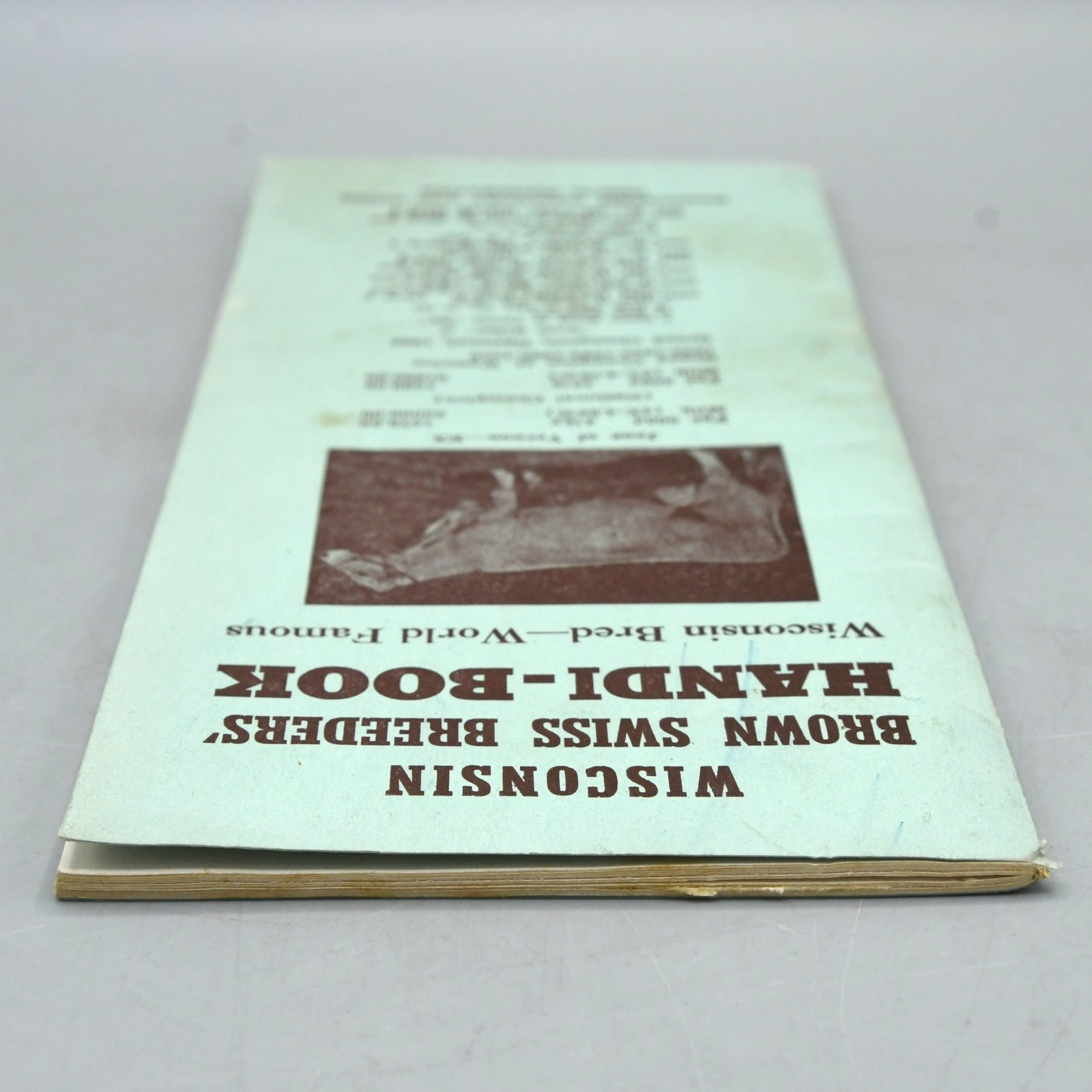 Wisconsin Brown Swiss Breeders Handi Book Directory 1951 Jane of Vernon Cover