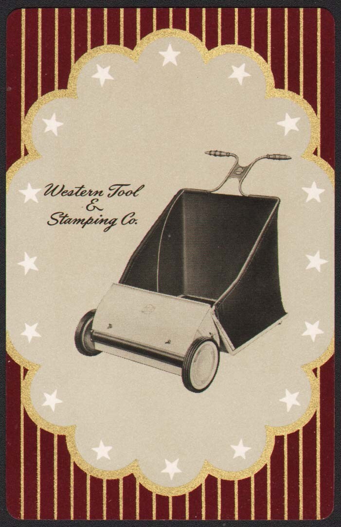Vintage single playing card WESTERN TOOL and STAMPING CO bagger Des Moines Iowa