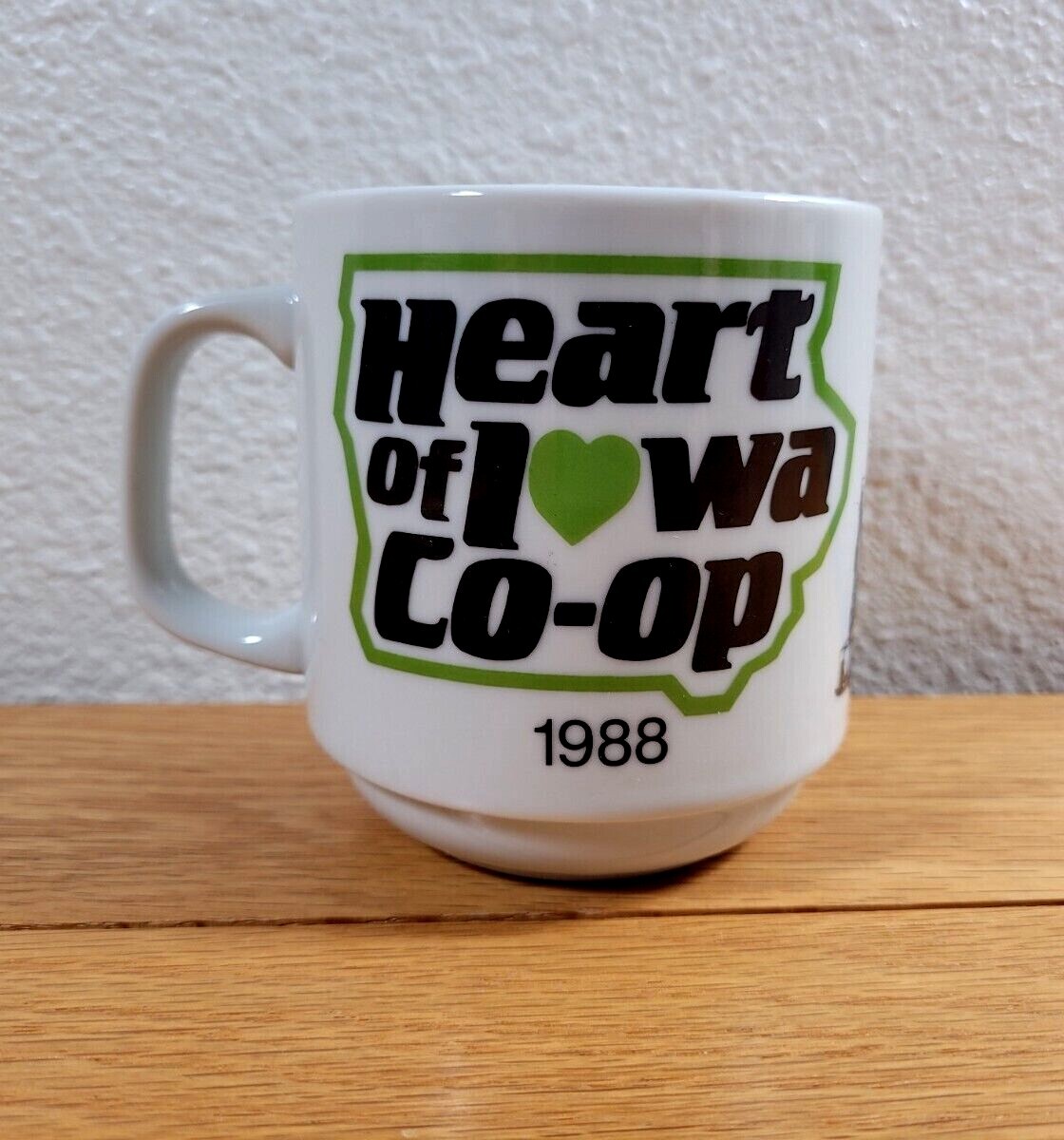 HEART OF IOWA CO-OP Farmers Vintage 1988 Farm Logos Memorabilia Coffee CUP / MUG