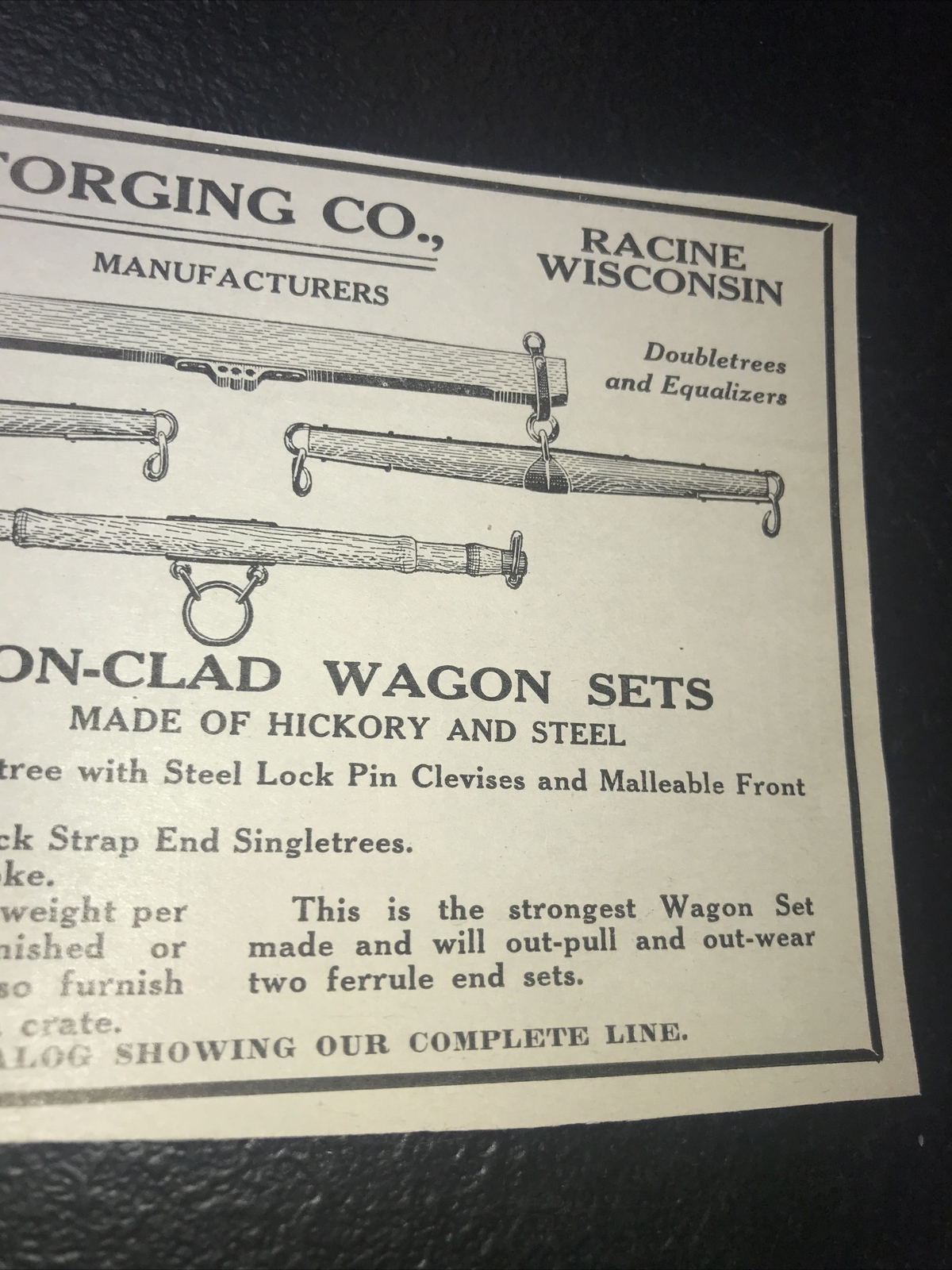 1916 Harvey Forging Wagon Sets Farm Advertising – Racine – Wisconsin