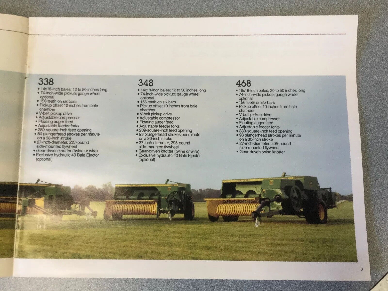 John Deere Rectangular Balers 8 Pages – 1988 Sales Brochure