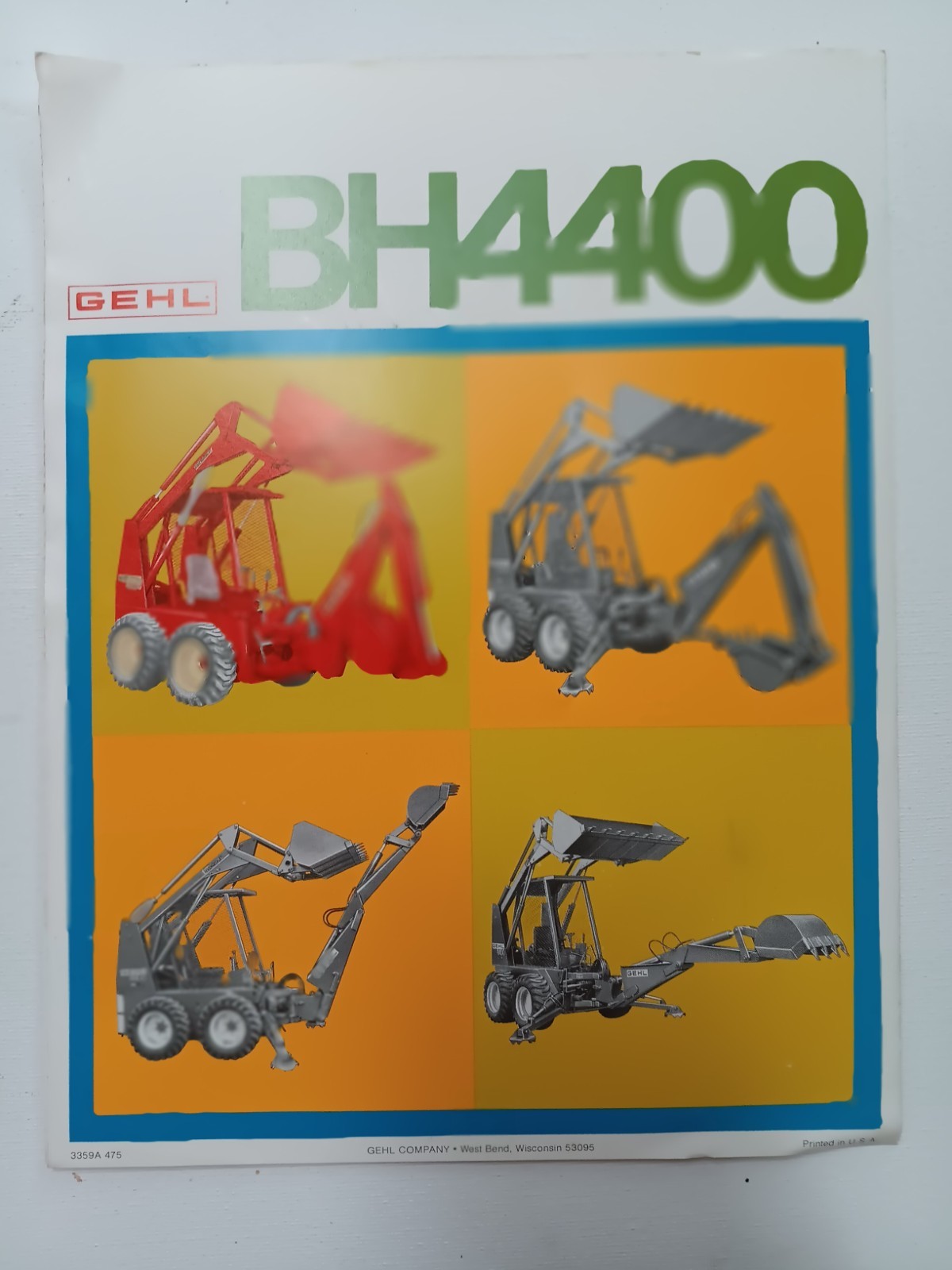 GEHL 4400 Skid Steer & Accessories BROCHURE DEALER Advertising Trifold