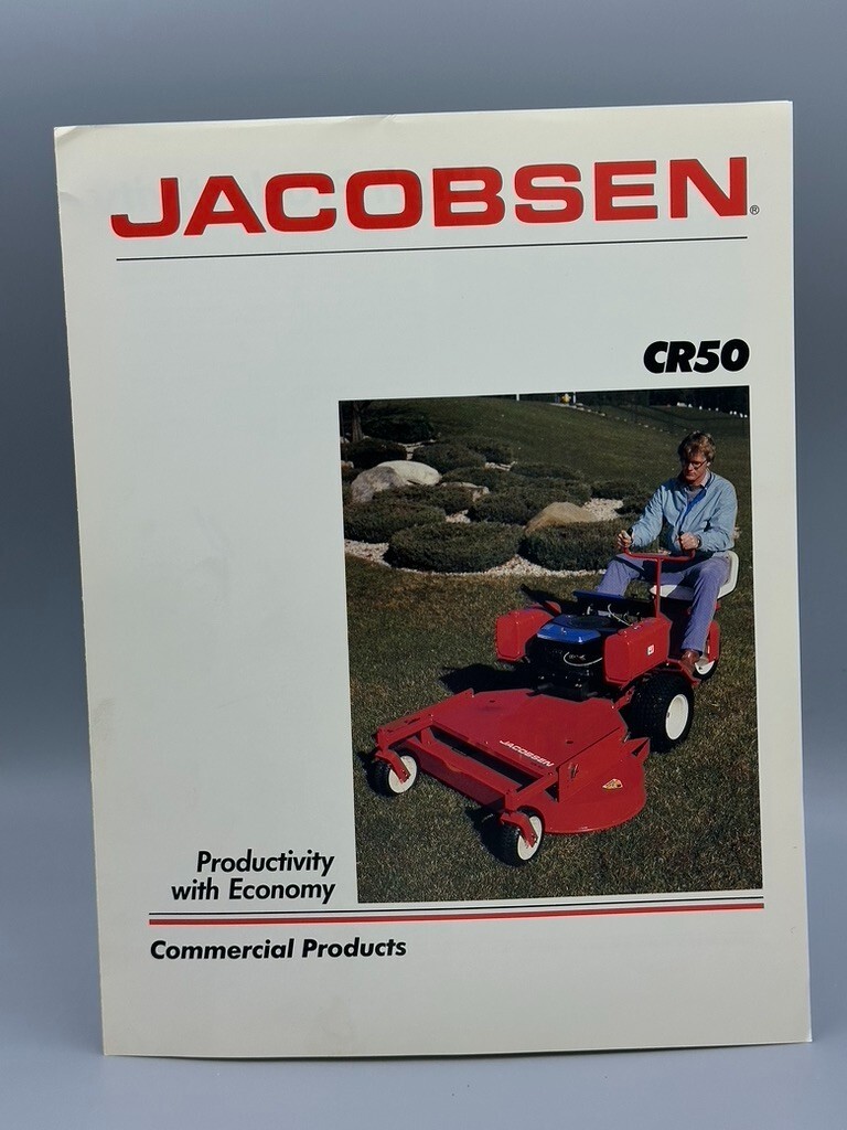 Vintage JACOBSEN Commercial Lawn TRACTOR MOWER CR50 DW220 Advertising Brochure