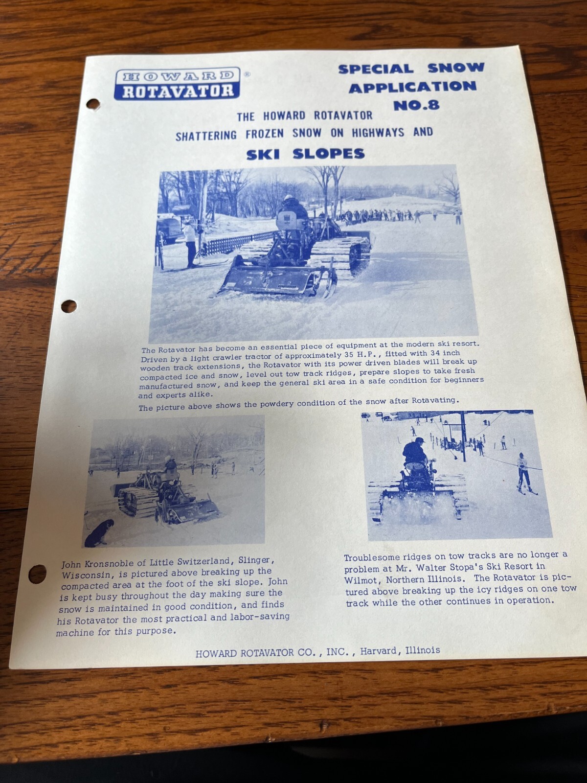 Howard Rotavator Rototiller Special Snow Application Brochure FCCA