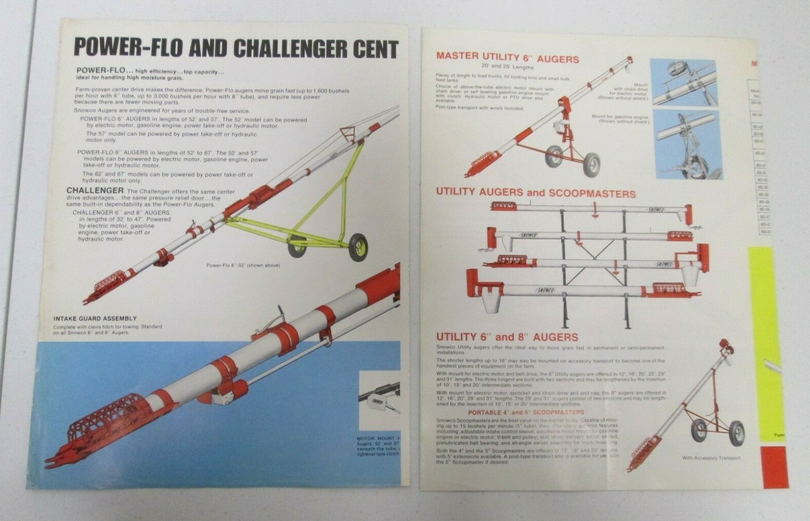 Snowco Augers For Every Need 12 to 67 Lengths Sales Brochure Specifications