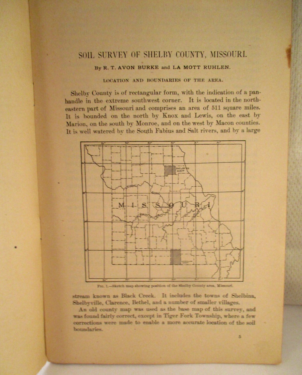 Early 1900&rsquo;s US DEPT AGRICULTURE SOIL SURVEY SHELBY COUNT MISSOURI BOOKLET/MAP