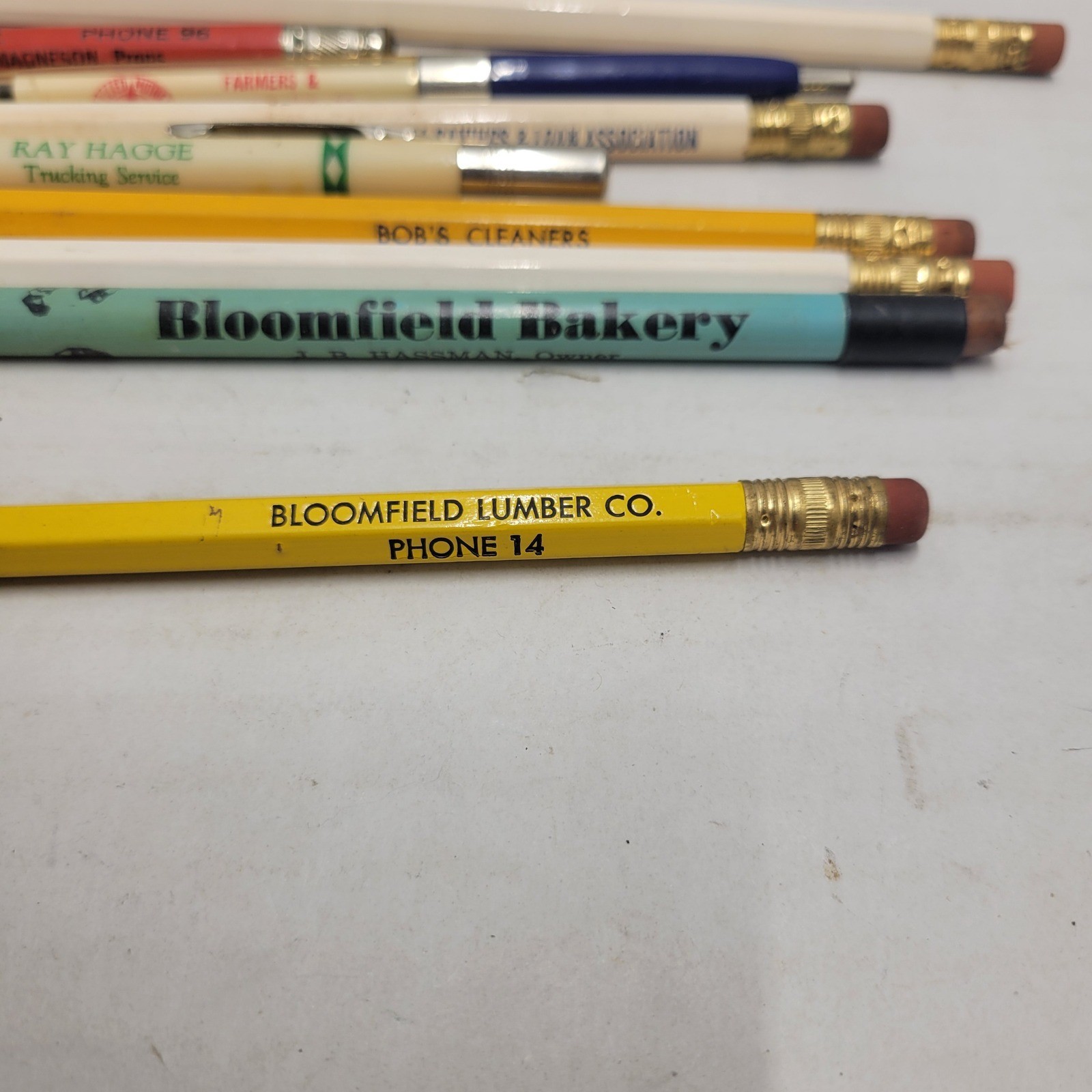 Vintage Bloomfield Nebraska Advertising Lot Farmers Co-op Playing Cards Pencils