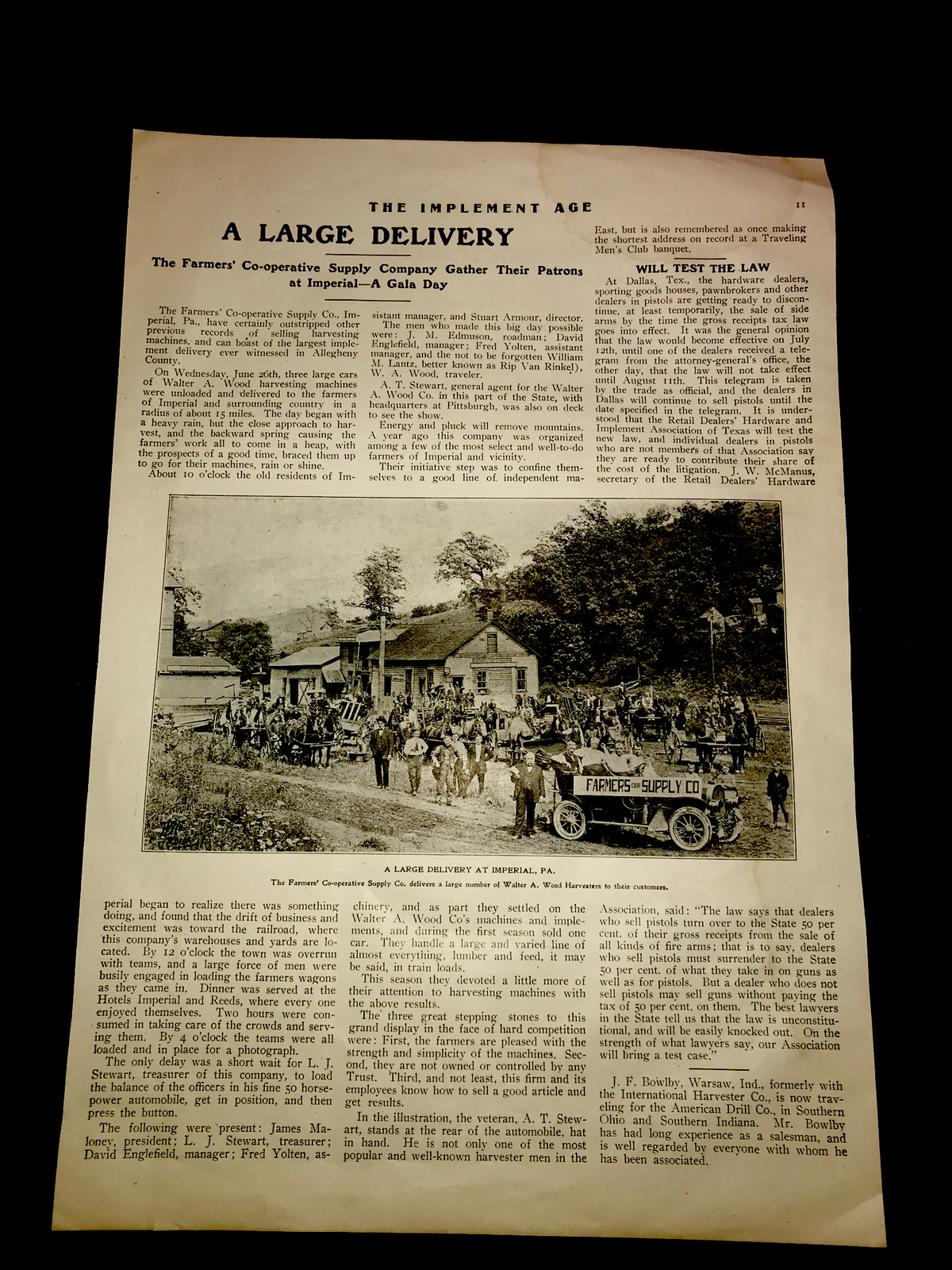 1907 Wood Harvester Farm Advertising – Photo & Article Imperial Pennsylvania