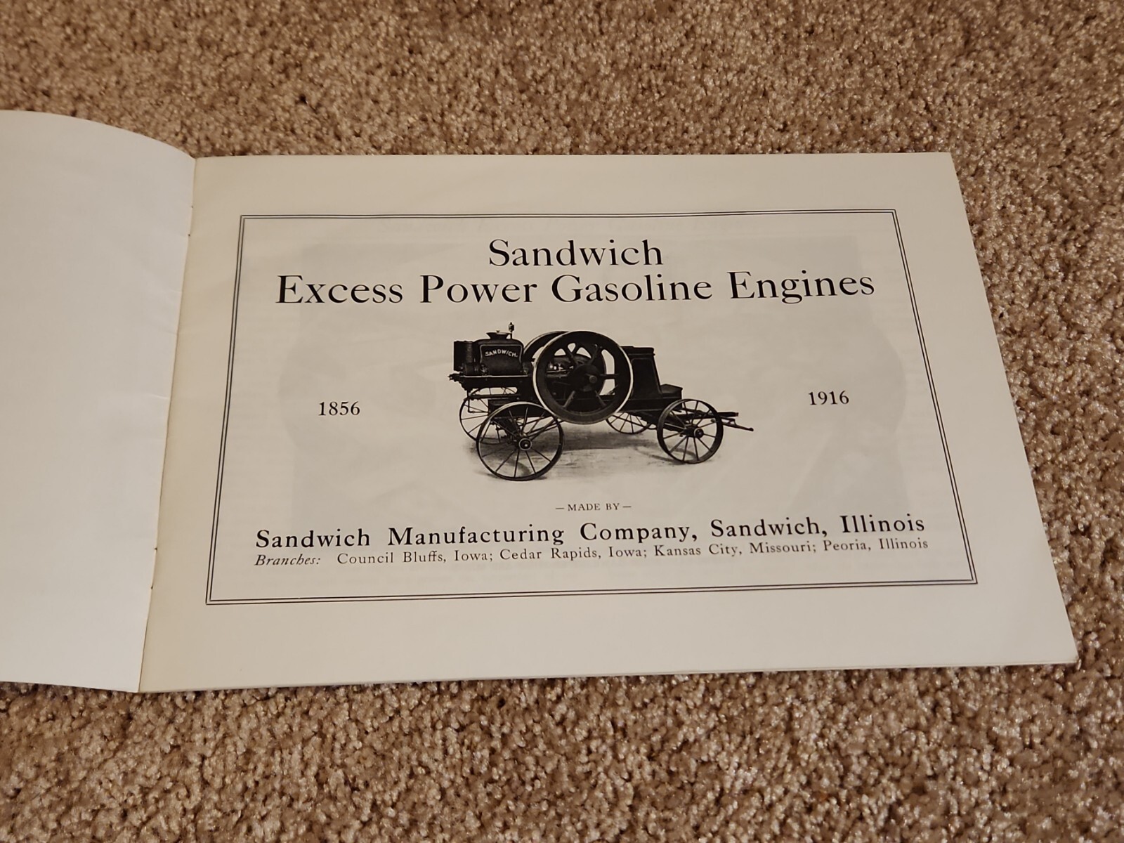 Sandwich Gasoline Hit Miss Engines Catalog Reprint