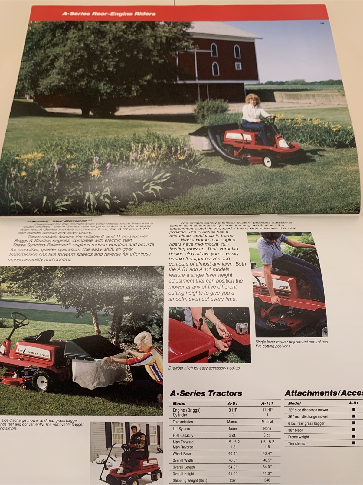 Lot of 3 Original NOS Wheel Horse Lawn & Garden Tractor Brochures-1980 & 1984