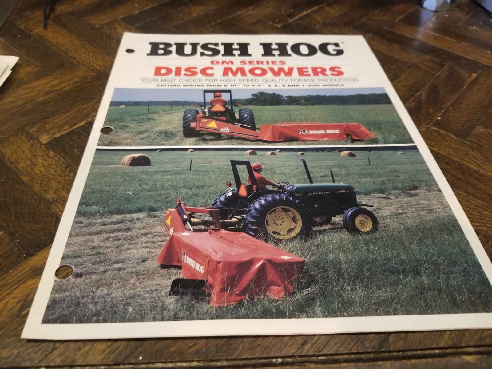 BUSH HOG Sales Brochure 4 Pages DM Series Disc Mowers DM70 DM80 DM180 DM90 DM190