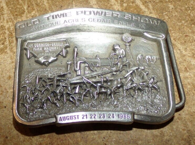 1986 pewter #197/250 McCormick tractor old time power show belt buckle nice used