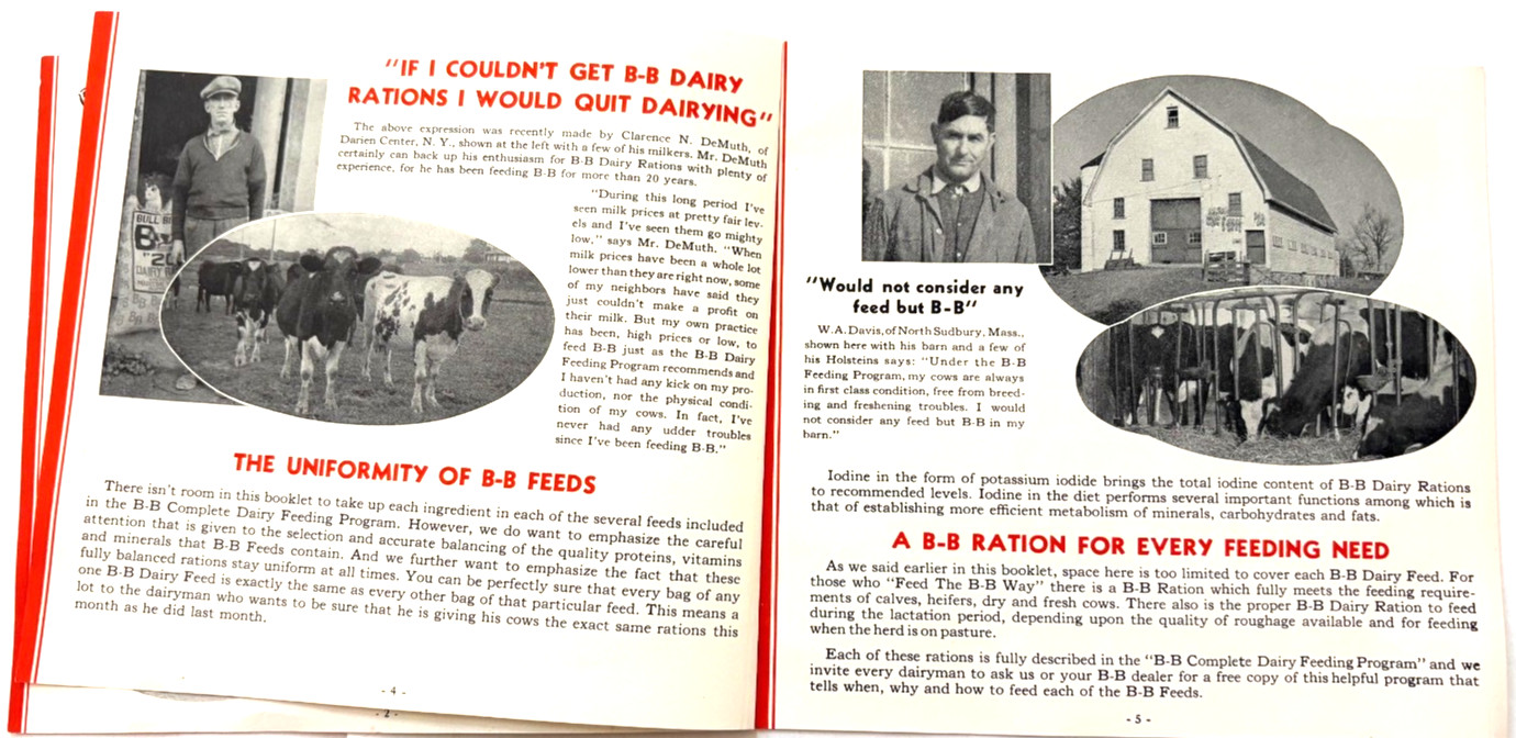 Mid-Century Booklet « Successful Dairymen » Maritime Milling Co. Buffalo,NY*