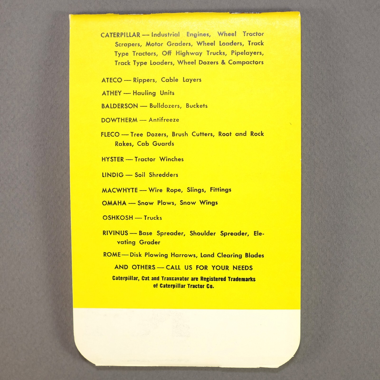 Vintage 1971 Nagle-Hart Tractor & Machinery Co. Advertising Notebook – Milwaukee