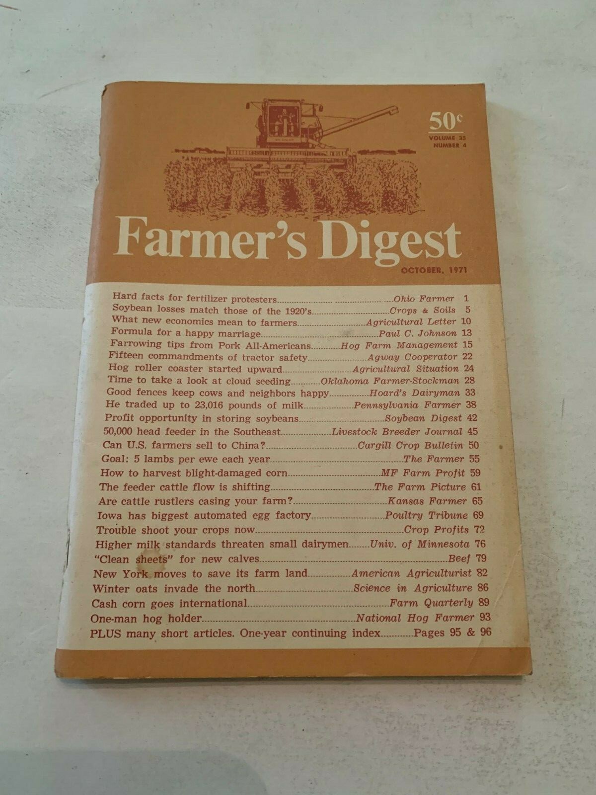 October 1971 Farmers Digest Magazine Volume 35 Number 4