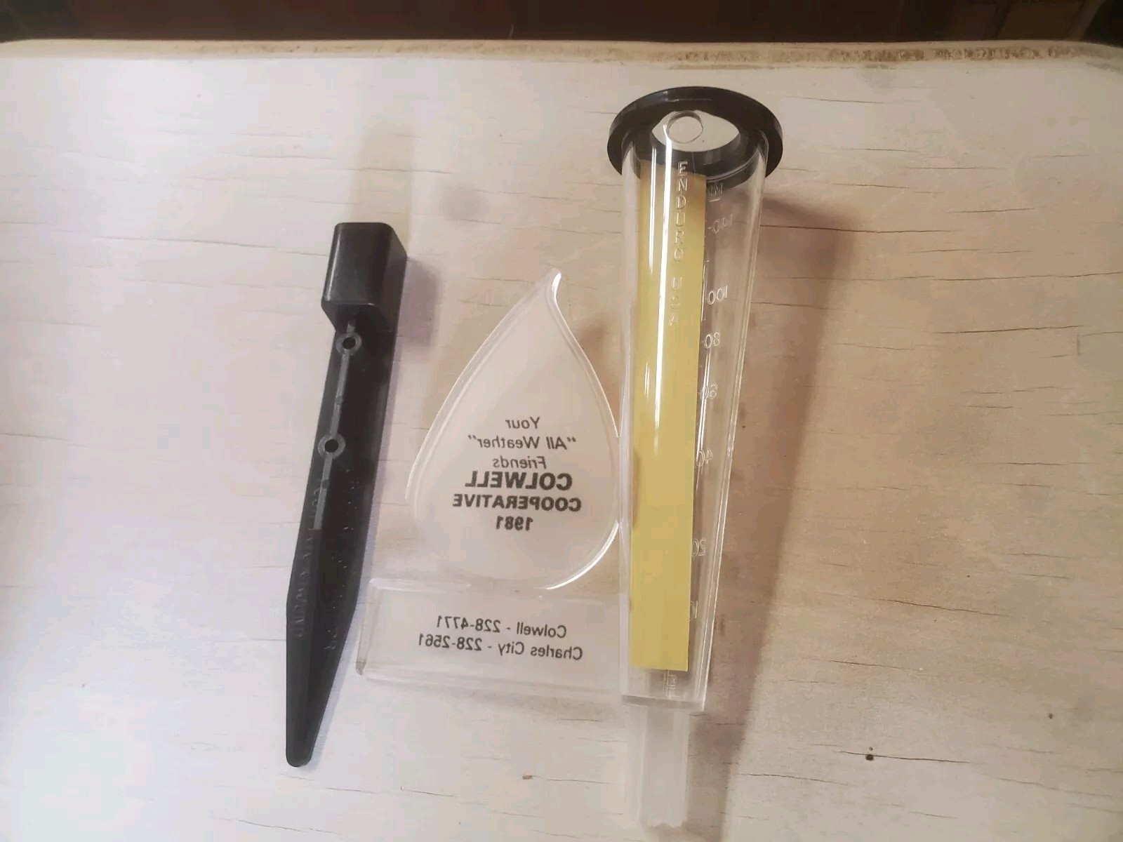 Plastic Rain Guage Colwell Cooperative 1981 Charles City Colwell Iowa Grain Farm
