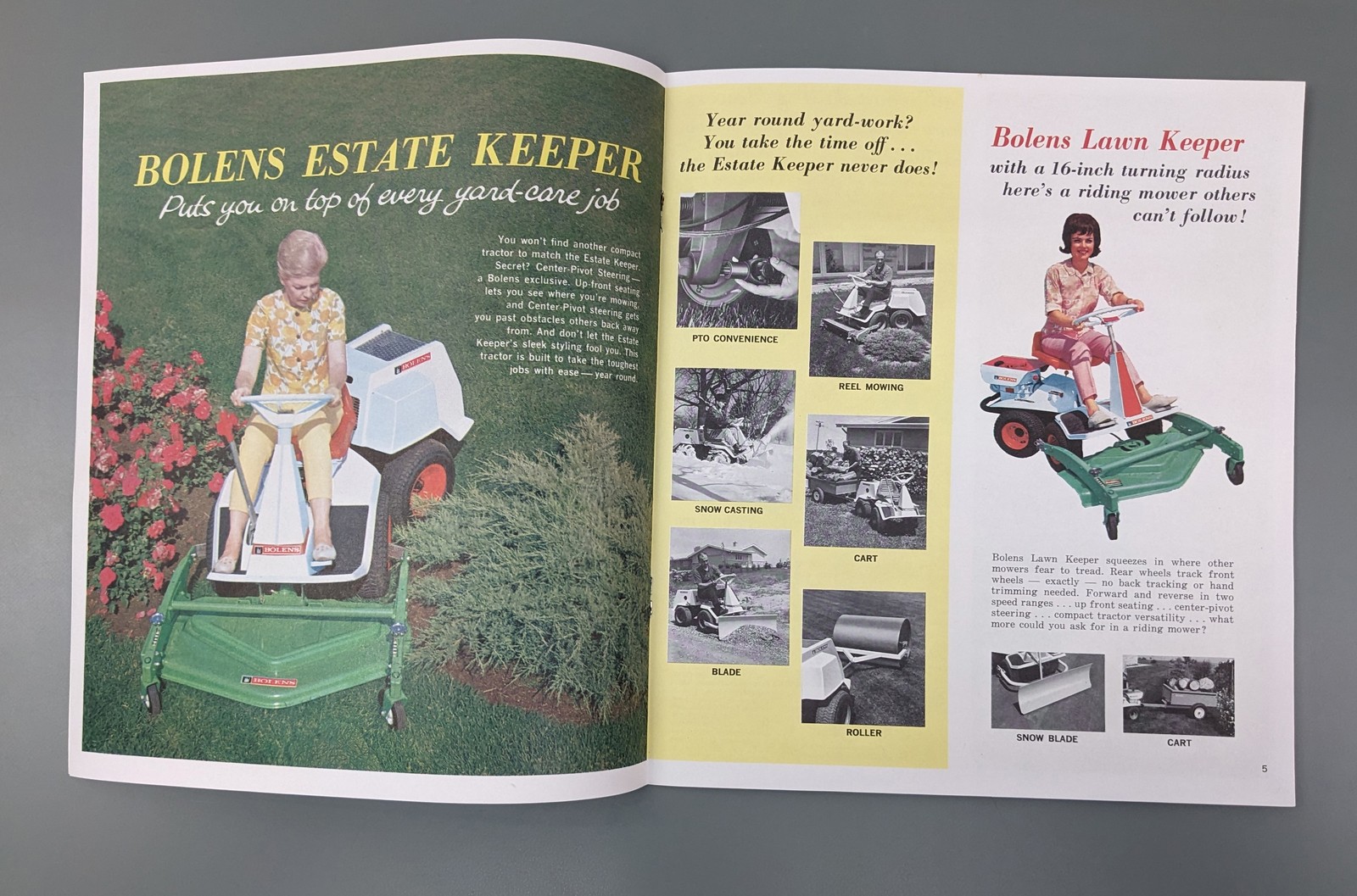 1965 FMC Bolens Mowers + Tractors Brochure ~ Yard Care The Way It&rsquo;s Meant To Be