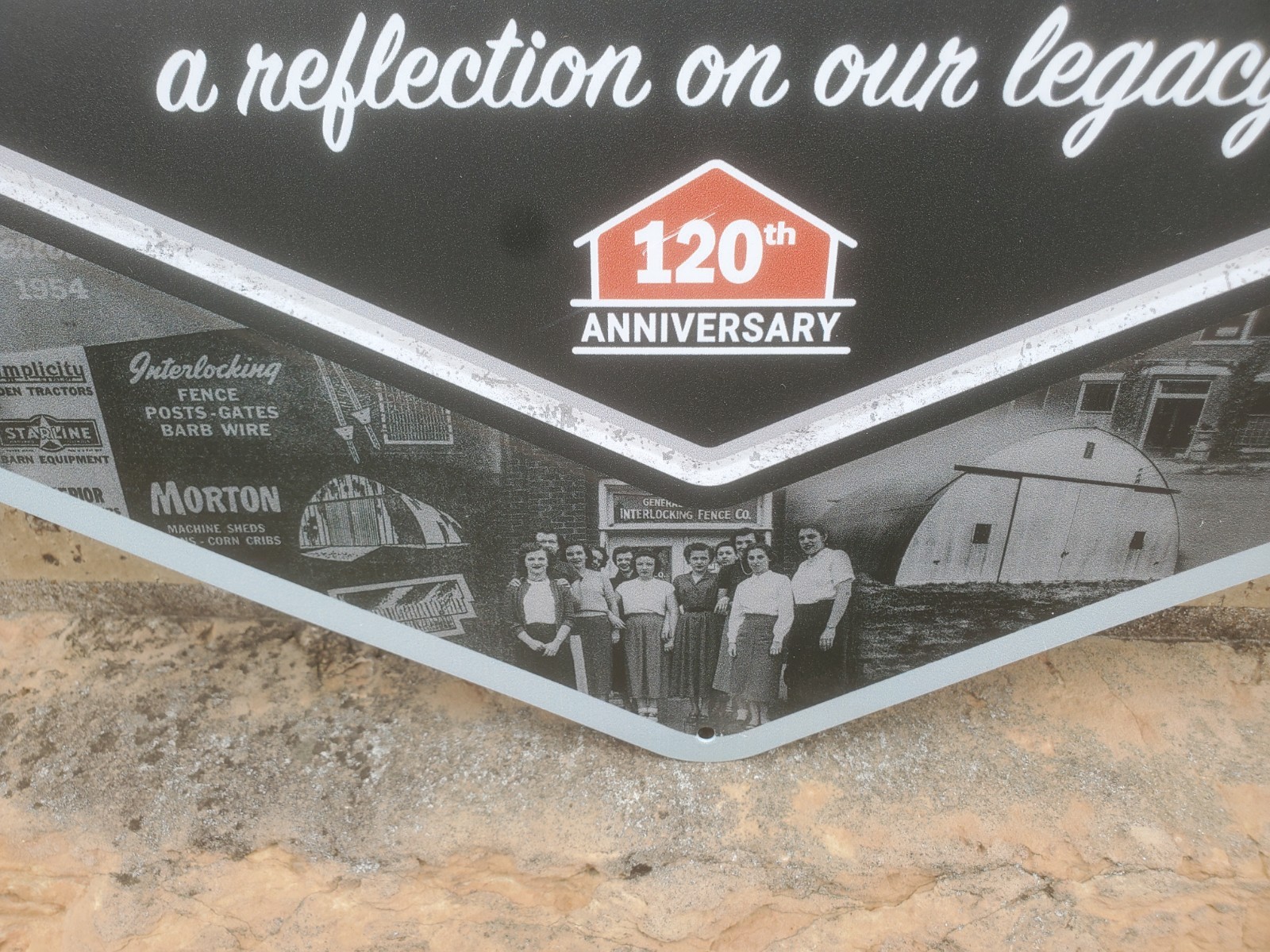 25-1/2&Prime; X 19&Prime; Metal Sign Morton Buildings 120th Anniversary 1903-2023 Farm Decor
