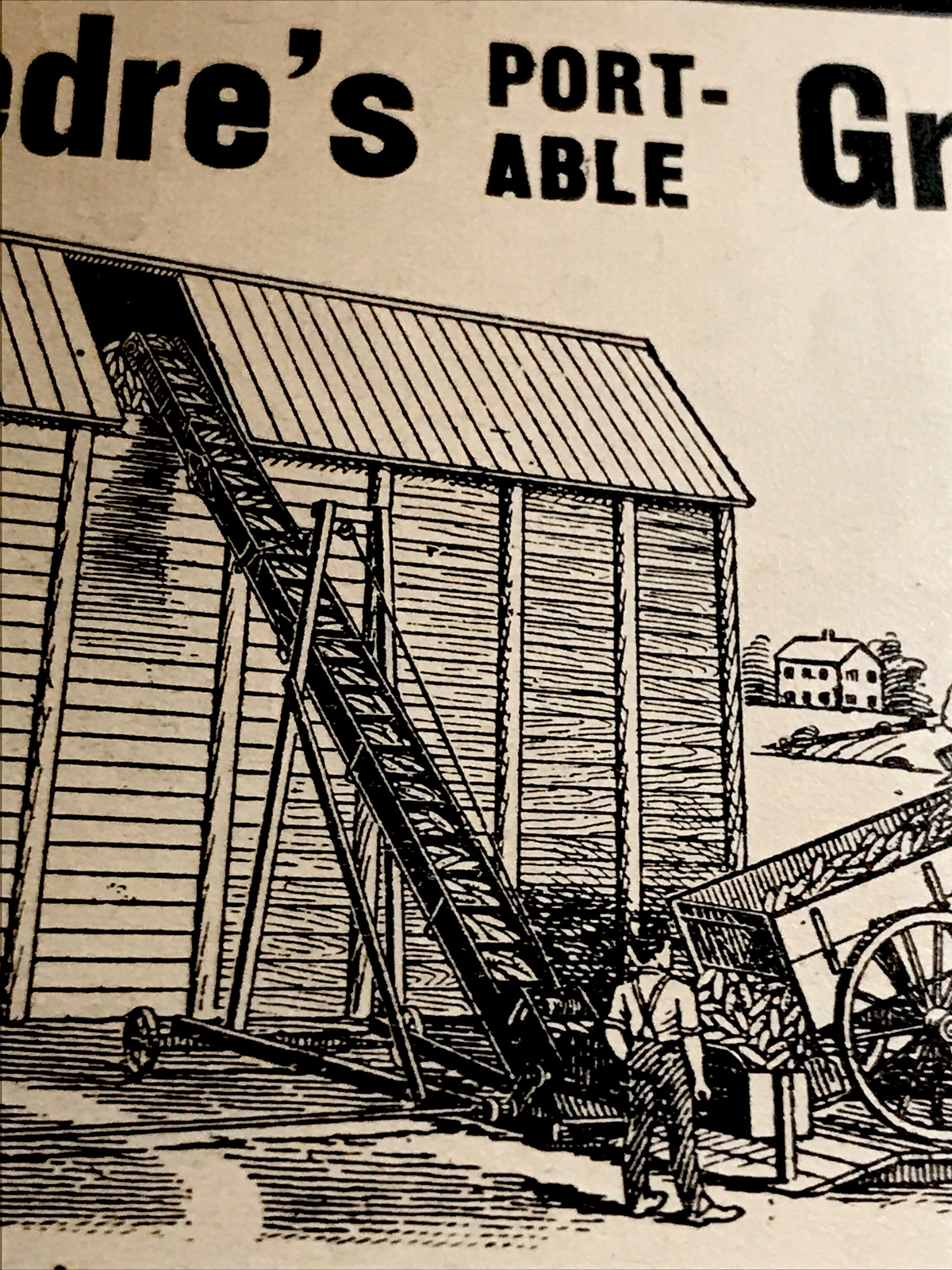 1907 Schroedre’s Grain Dump Farm Engraving Advertising – Minier – Illinois