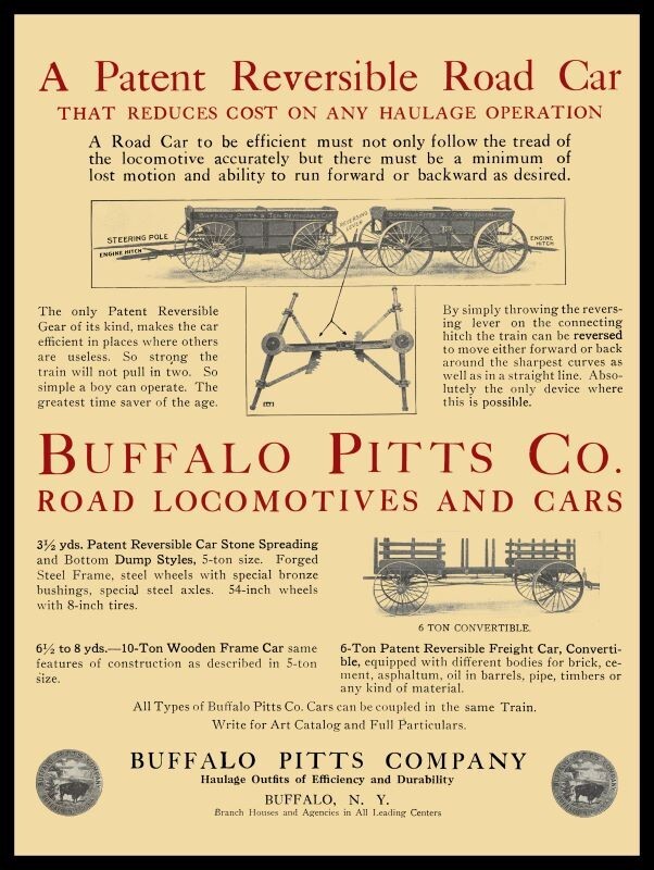 1913 Buffalo Pitts Road Car, Wagon, New York NEW Metal Sign: 12×16&Prime; Ships Free