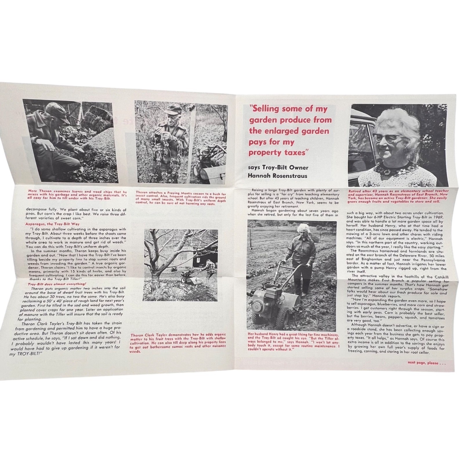 Troy-Bilt Vintage 1975 Garden Tiller Brochure Set With Order Form & Envelopes