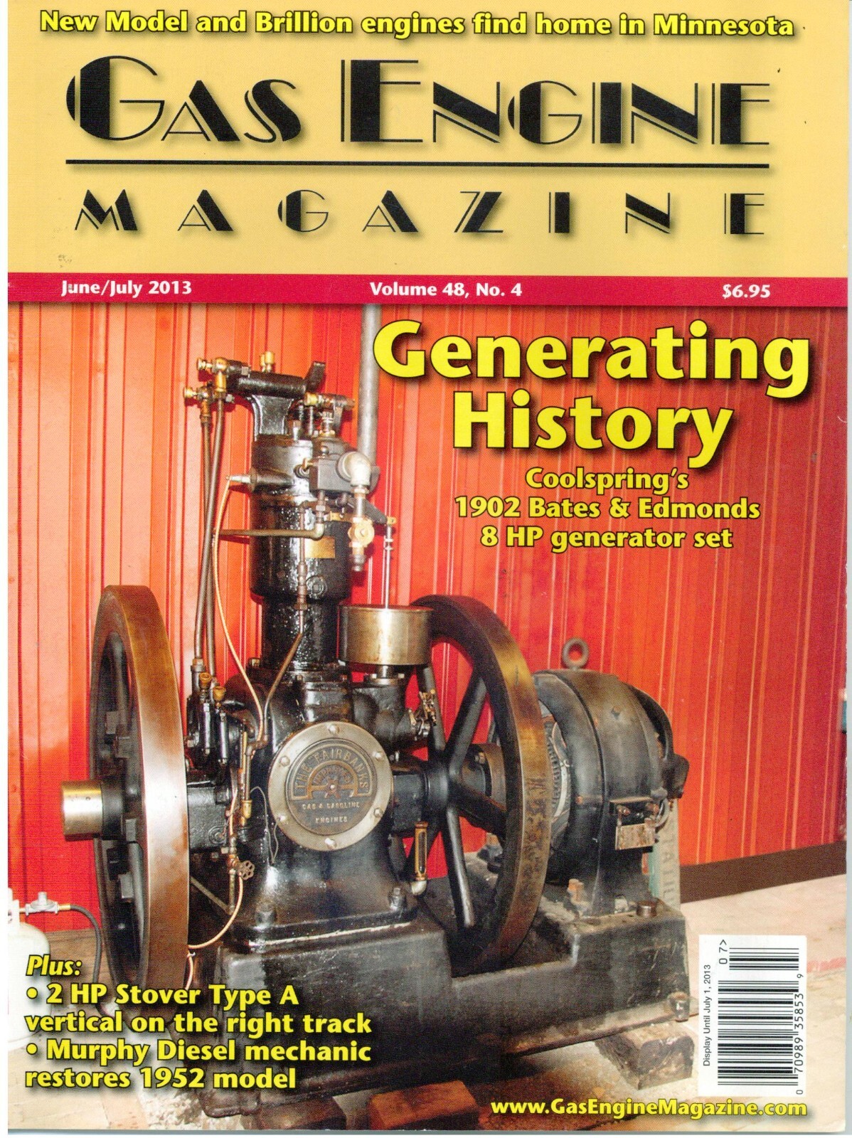 Essick Hotel 8 HP Bates & Edmonds Engine, New Model & Brillion Engines, Stover