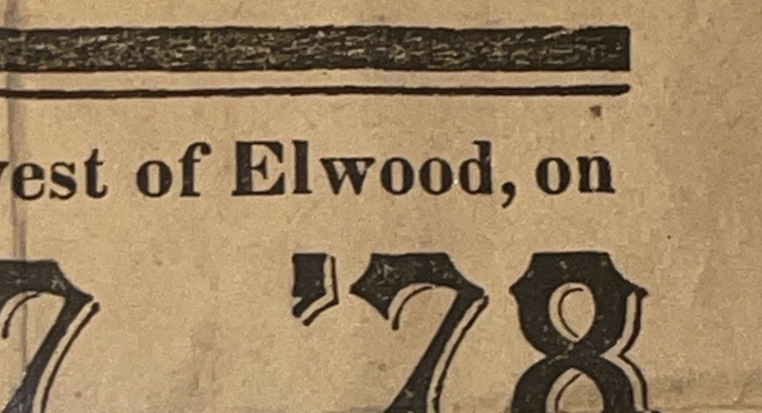 Antique Auction Poster Horses, Cattle, Livestock, Farm Implements Elwood iN 1878