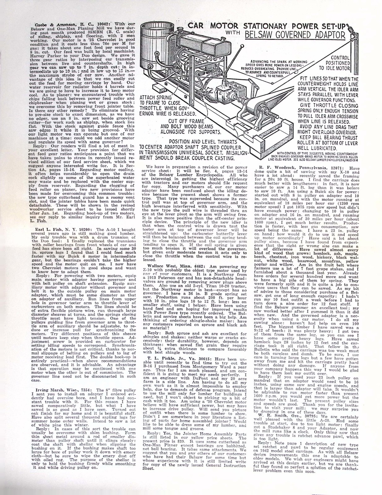 1942 Belsaw Bulletin Farm Sawmill Machinery Newsletter Woodworking Tools