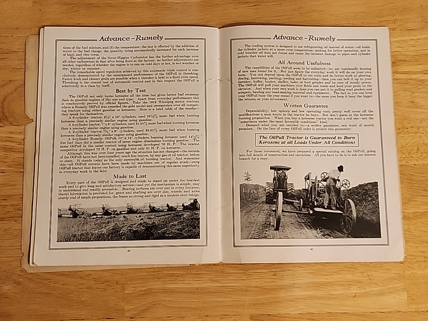 Advance Rumely Threshing Machinery Tractor Sales Brochure Oilpull